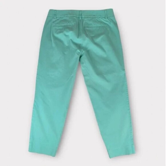 J. Crew City Fit Stretch Ankle pants Women's Size 2 Mint Green Cotton Spandex St - Picture 3 of 10